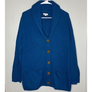 LL BEAN 100% Wool Button Down Cardigan Sz Medium